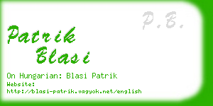 patrik blasi business card